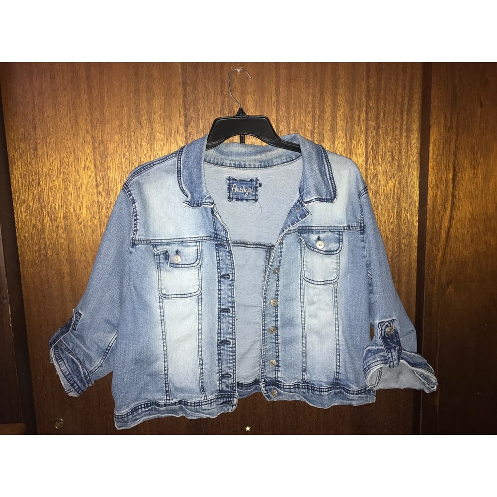 Plus Size Cropped Jean Jacket
